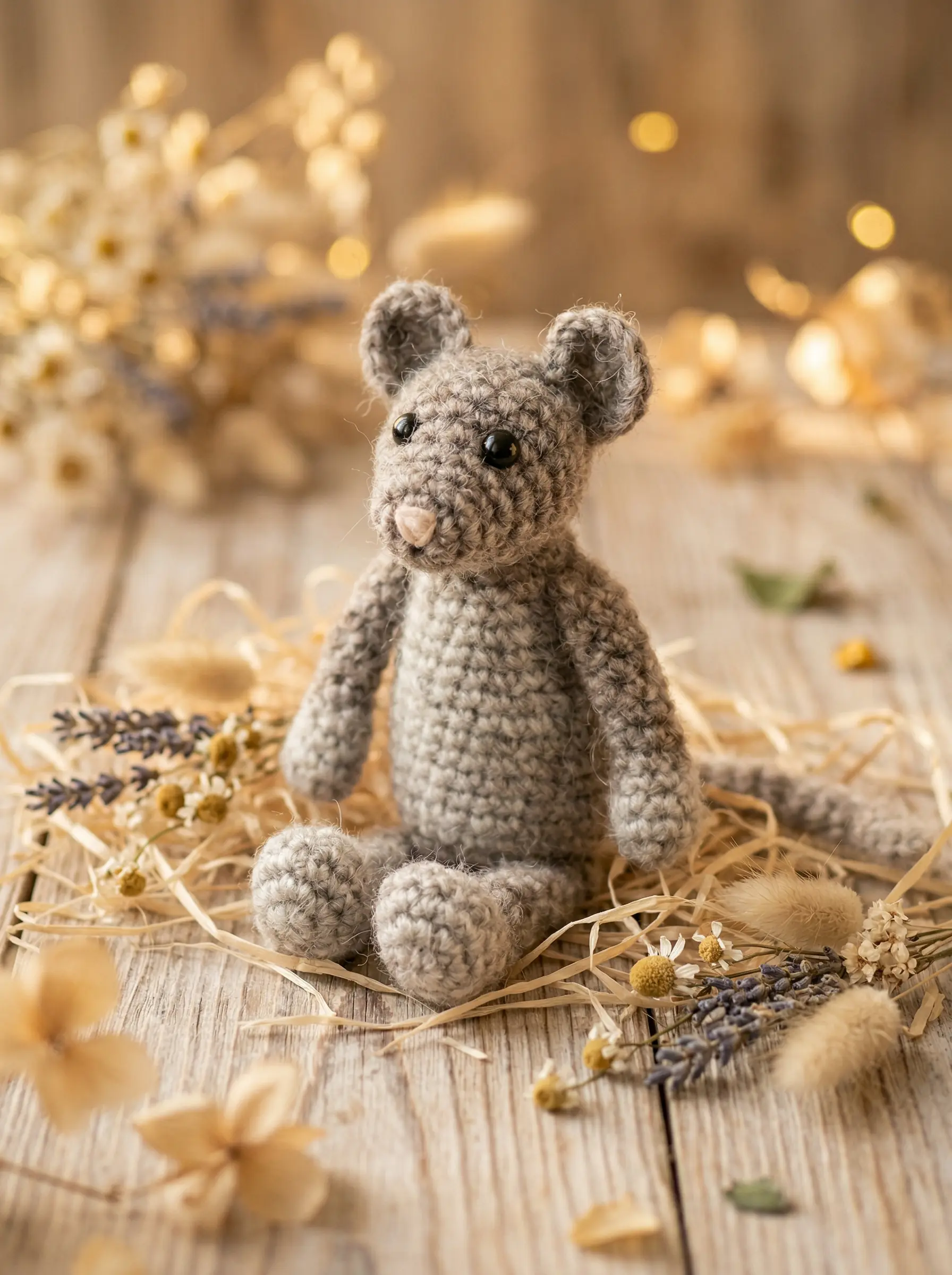 Egér horgolt figura