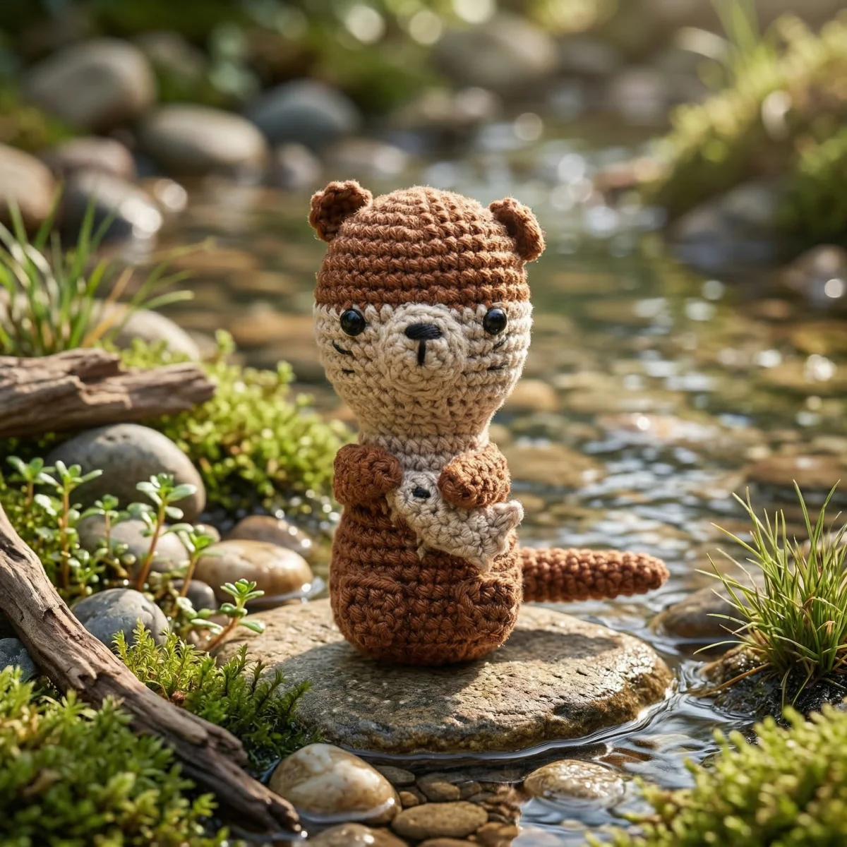 Horgolt vidra halacskával